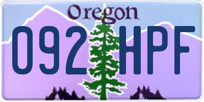 OR license plate 092HPF