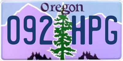OR license plate 092HPG