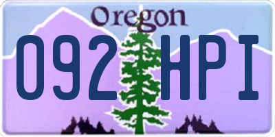 OR license plate 092HPI