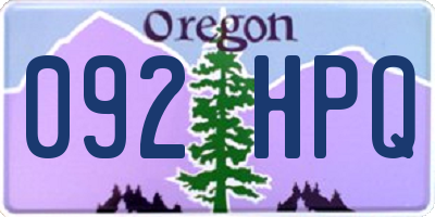 OR license plate 092HPQ