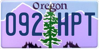 OR license plate 092HPT