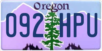 OR license plate 092HPU