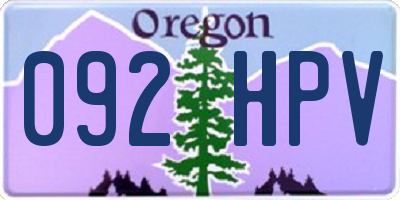 OR license plate 092HPV