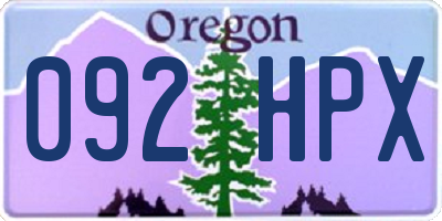 OR license plate 092HPX
