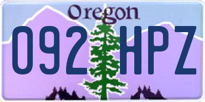 OR license plate 092HPZ