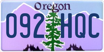 OR license plate 092HQC