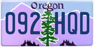 OR license plate 092HQD