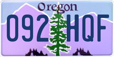 OR license plate 092HQF