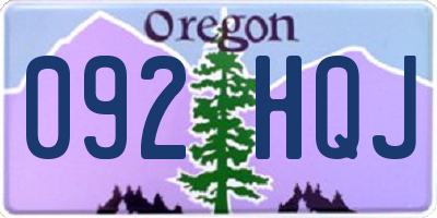 OR license plate 092HQJ