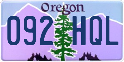 OR license plate 092HQL