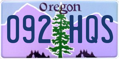 OR license plate 092HQS