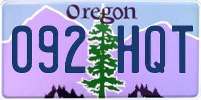 OR license plate 092HQT