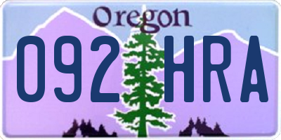 OR license plate 092HRA