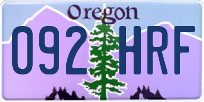 OR license plate 092HRF