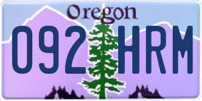 OR license plate 092HRM