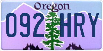 OR license plate 092HRY
