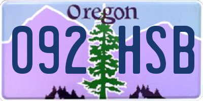 OR license plate 092HSB