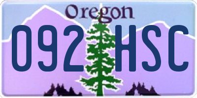 OR license plate 092HSC