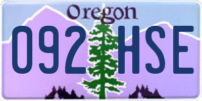 OR license plate 092HSE