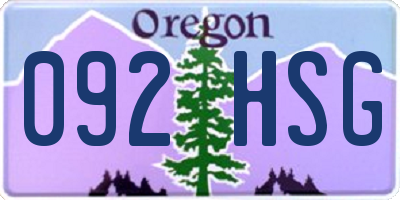 OR license plate 092HSG