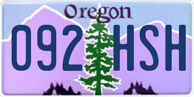 OR license plate 092HSH