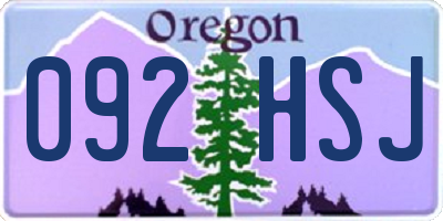 OR license plate 092HSJ