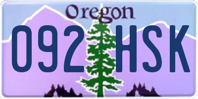 OR license plate 092HSK