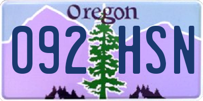 OR license plate 092HSN