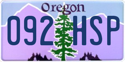 OR license plate 092HSP