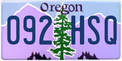 OR license plate 092HSQ