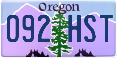 OR license plate 092HST