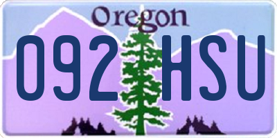 OR license plate 092HSU