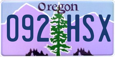 OR license plate 092HSX