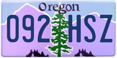 OR license plate 092HSZ
