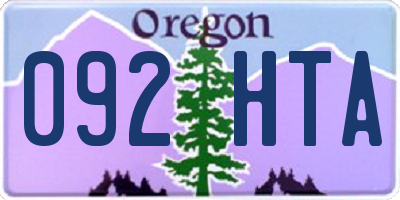 OR license plate 092HTA