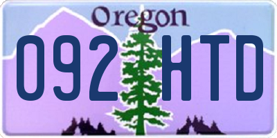 OR license plate 092HTD