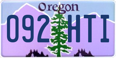 OR license plate 092HTI