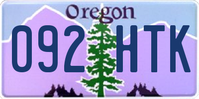 OR license plate 092HTK