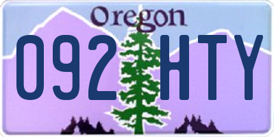 OR license plate 092HTY