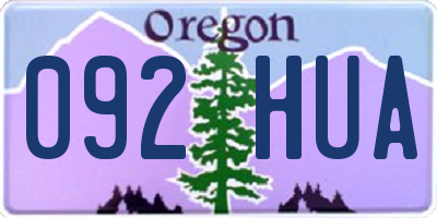 OR license plate 092HUA