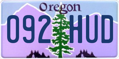 OR license plate 092HUD