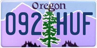 OR license plate 092HUF