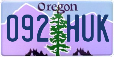 OR license plate 092HUK