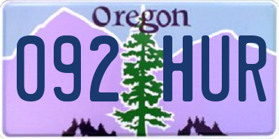 OR license plate 092HUR