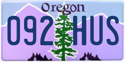 OR license plate 092HUS
