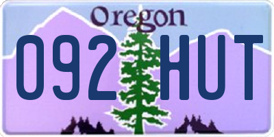 OR license plate 092HUT