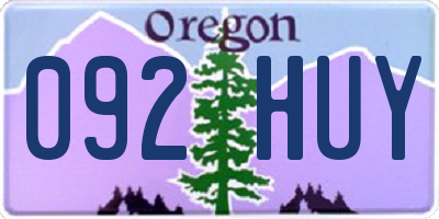 OR license plate 092HUY