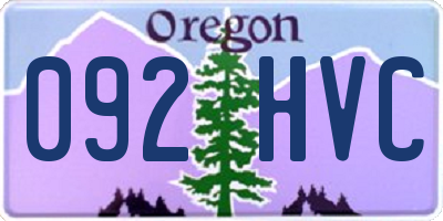 OR license plate 092HVC