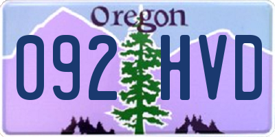 OR license plate 092HVD