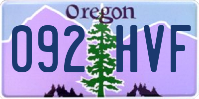 OR license plate 092HVF